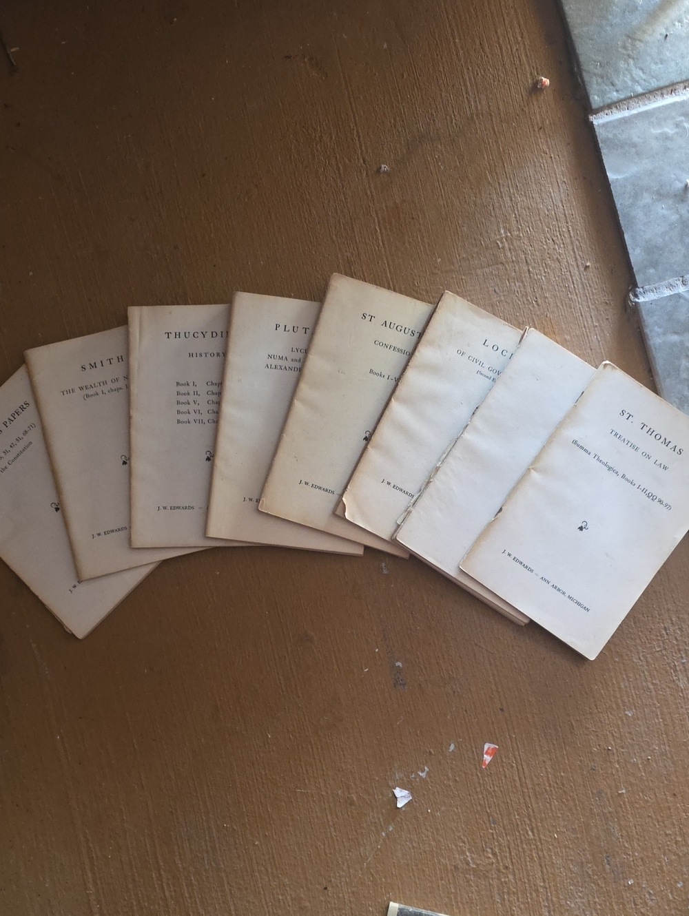 J W Edwards 8 Books Without Covers